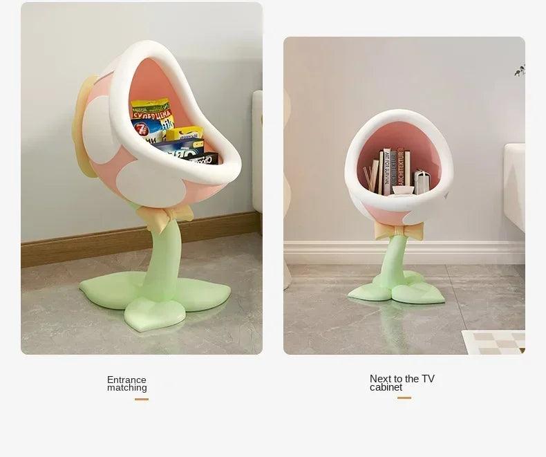 Home decor creative side table large mouth flower storage ornaments room bedside living decorative rack