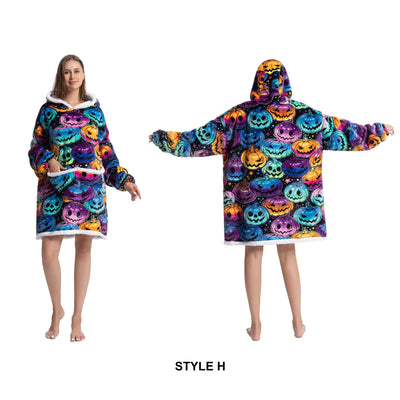 Blanket Hoodie Sherpa Fleece Oversized Wearable Blanket Warm Thick Big Hooded Sweatshirt Blanket for Women Adults Men Teens
