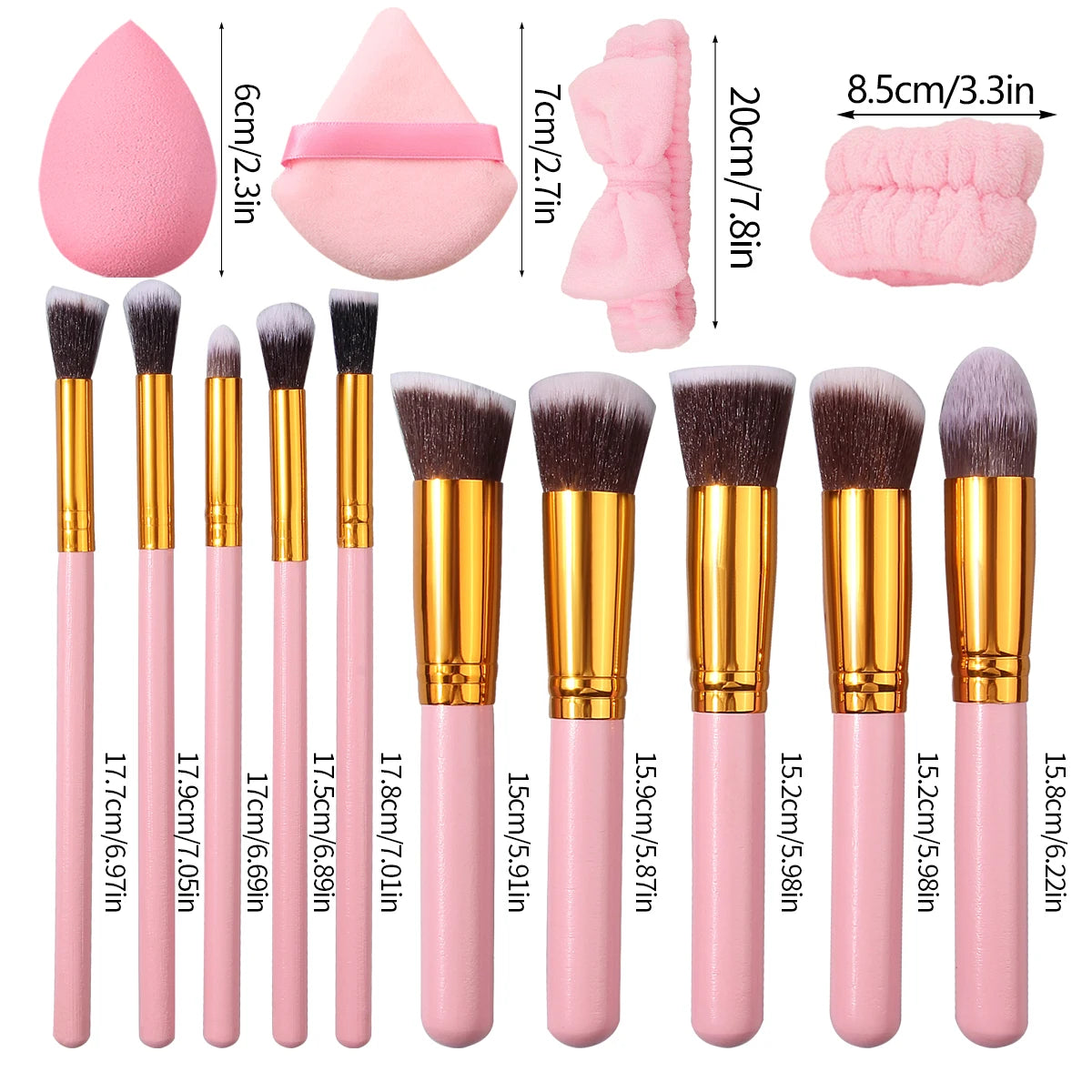 6/10/19PCS Pink beauty Set includes a makeup brush set, a toiletry set, a dry and wet dual-purpose beauty egg, and a powder puff