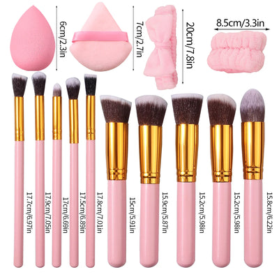 6/10/19PCS Pink beauty Set includes a makeup brush set, a toiletry set, a dry and wet dual-purpose beauty egg, and a powder puff