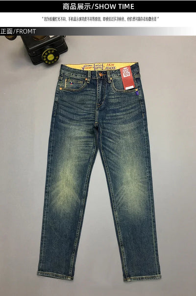 12.5oz Red Selvedge Denim Jeans for Men 99% Cotton High Quality American Vintage Casual Spring Autumn Tapered Straight Pants 5KM