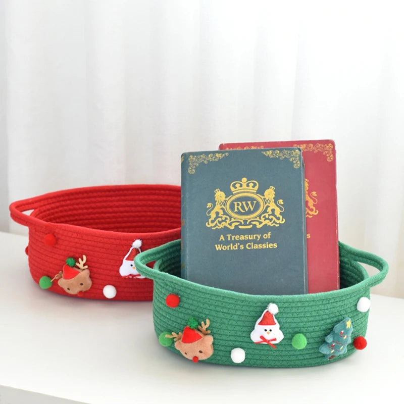 Gift Baskets Small Cotton Rope Baskets Storage Toy Snack Baskets With Handles