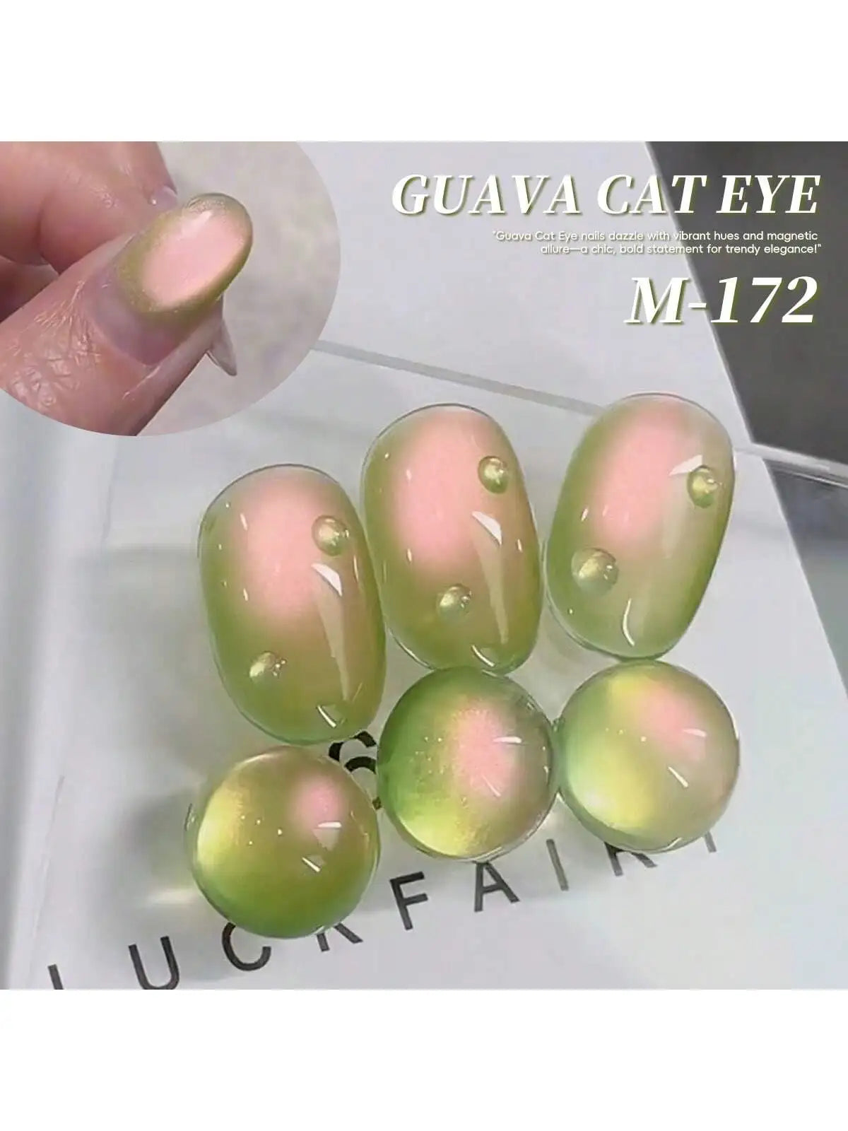 15ml Guava Cat Eye gel nail polish, UV LED curing, long-acting fast drying nail art gel - ideal gift for women