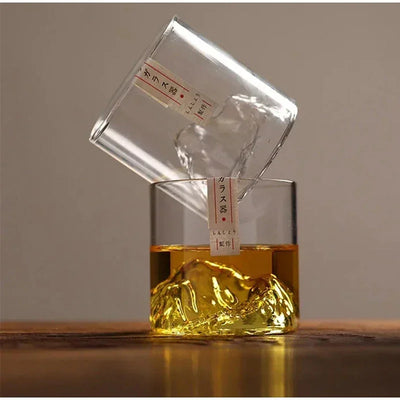3D Landscape glass Cup Wine Whiskey Beer Tea Coffee Cup Glassware Mountain Crystal Glass for Drinking Bourbon Scotch Cocktails