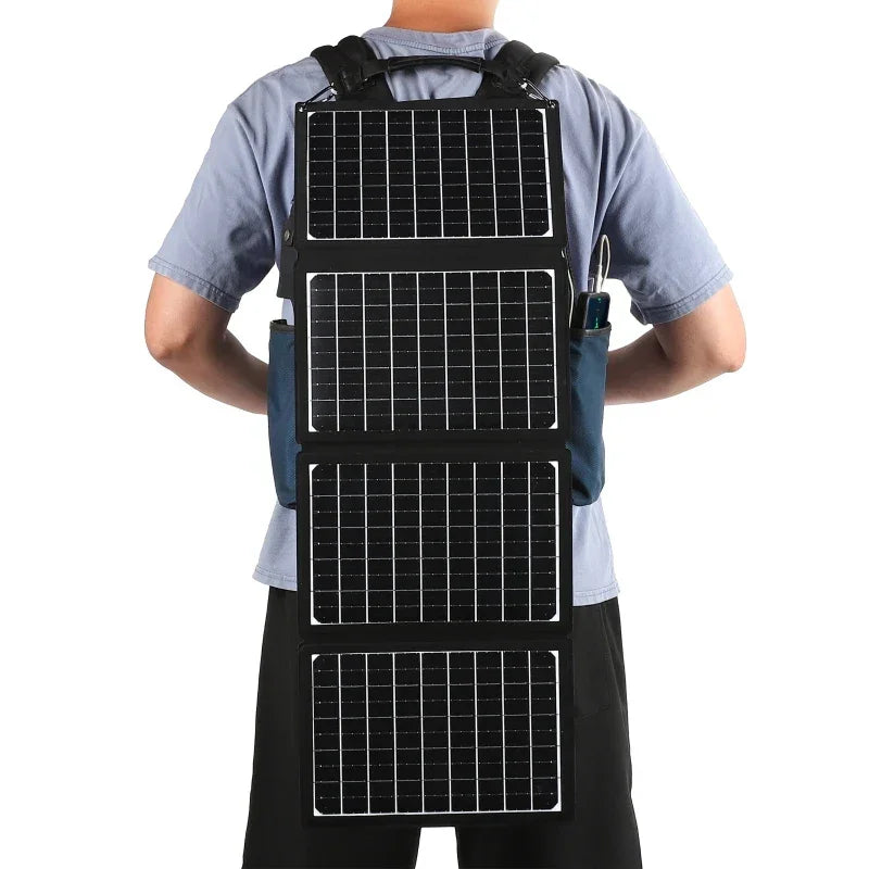 Foldable Solar Panel - Portable Plate Charger USB Full Time Power Solars Panels for Phone PowerBank Mobile Emergency Supply