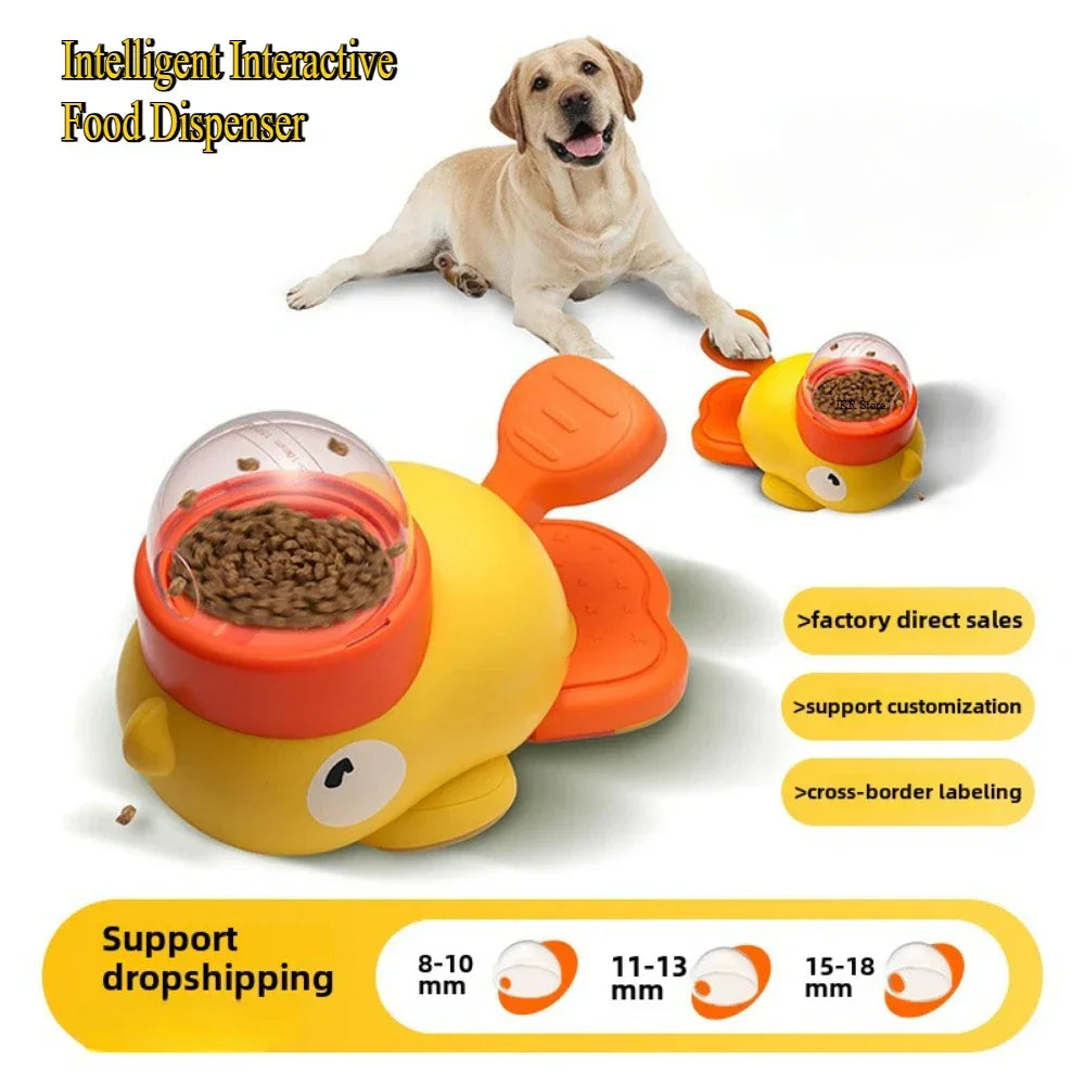 Pet Snack Feeder Dog Food Dispenser Automatic Feeder Puppy Cartoon Duck Design Used to Train Dogs Accessories Cats Cat Supplies