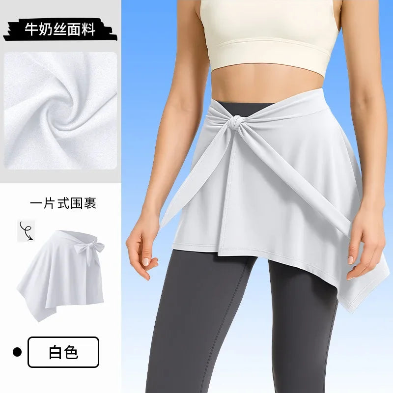 Women's Layered Skirt Wrap Dance Cover Up High Waist Anti-Peek Sports Leisure Cover Butt Skirt Premium Quality
