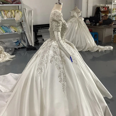 Elegant Ball Gown Short Sleeves Women Wedding Dresses Popular Organza Bridal Gowns Customized Ball Princess Vestido De Novia