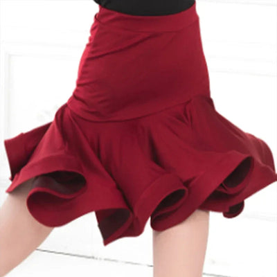 Womens Latin Dance Skirt Ballroom Tango Rumba Dance Dress Female Practice Dress Stage Performamnce Skirt Dancewear Costume