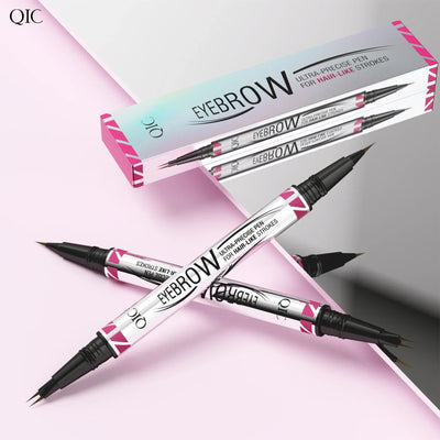 Two-Pronged Curved Eyebrow Pencil Waterproof Long-lasting natural Wild Brow Sleeper Silkworm Eyeliner