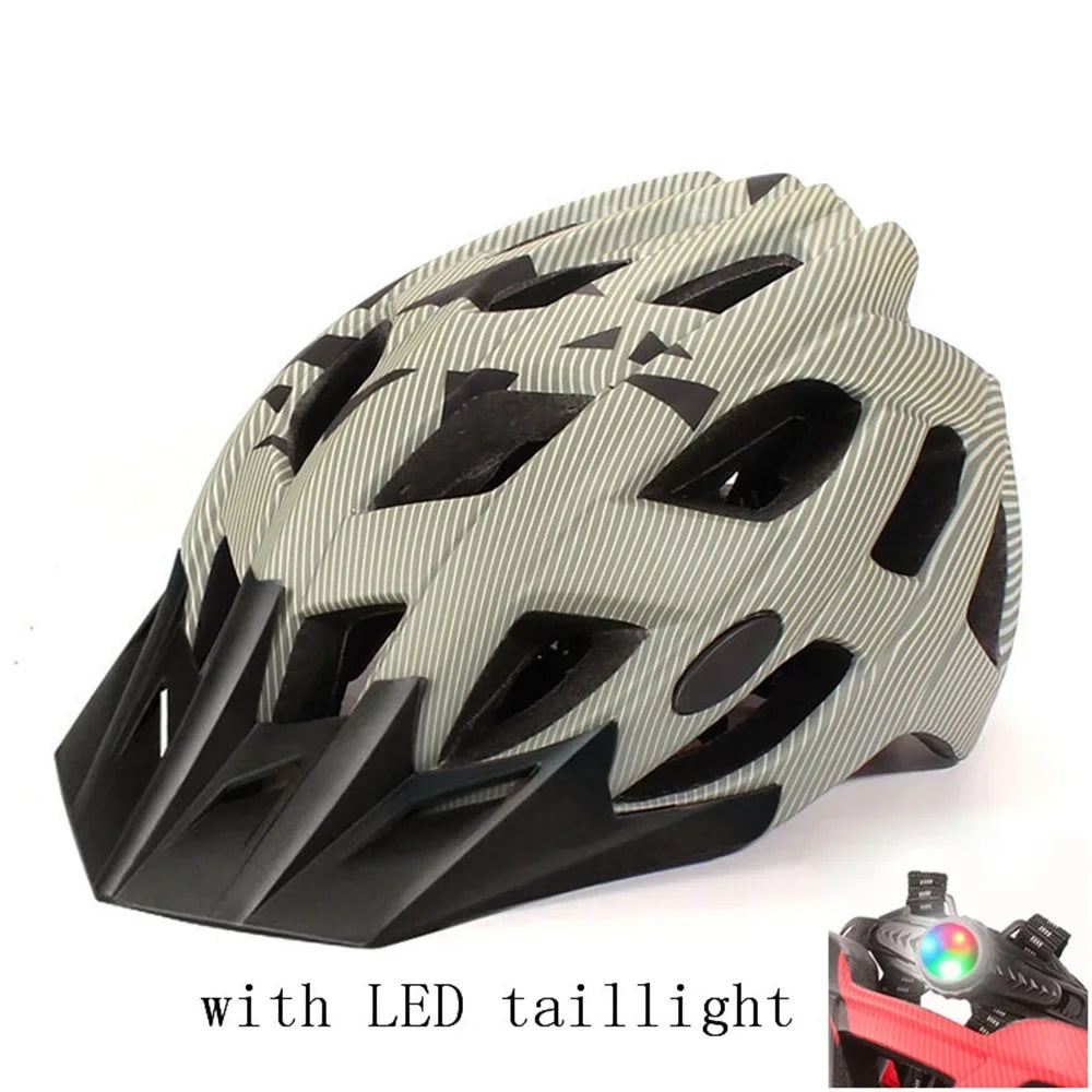 NEW Ultralight Bicycles Helmets Men Mountain Bike Helmet Integ-mold MTB Helmet With led Warning light Cycling Safely Cascos