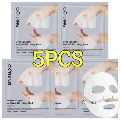 5/10PCS Collagen Face Mask Shrink Pores Deep Hydrating Overnight Mask Moisturizing Refreshing Brightening Korean Face Skin Care