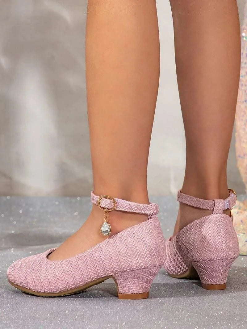 Non-slip Children's Leather Shoes with Heels | Catwalk | Versatile Girls Fashion |  Kids | Princess, Wedding, Party Shoes