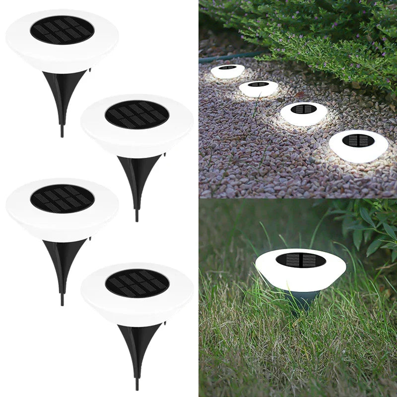 1/4PCS Solar Outdoor Lights 14LED Waterproof Lawn Lamp,360° Floor Lighting  for Garden Yard Driveway Patio Camping Summer Decor