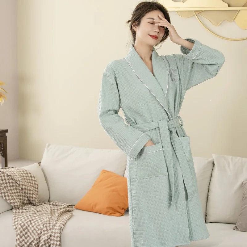 Top Quality Autumn Winter Bathrobes Couple Towel Terry Cotton Robe Men's