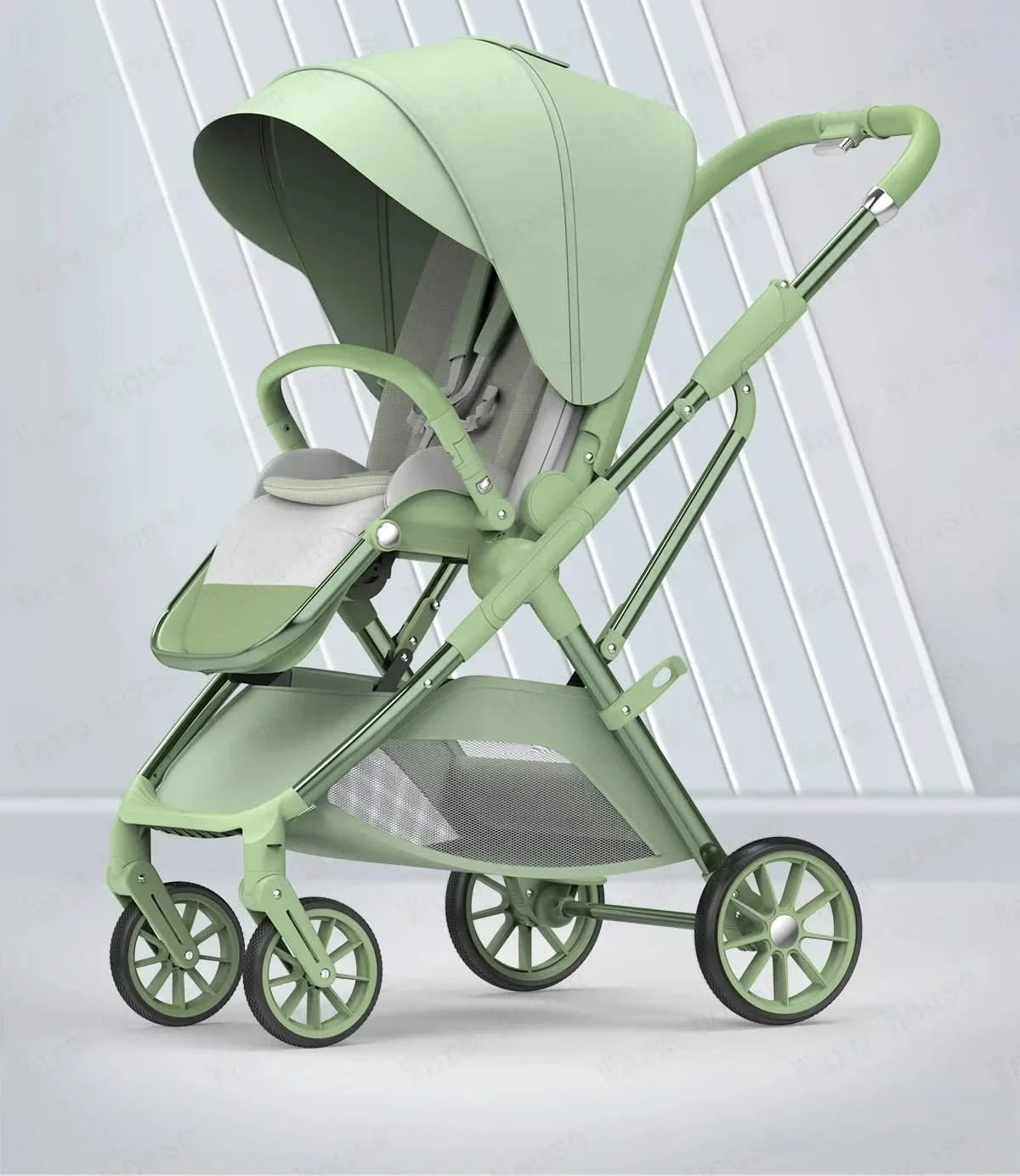 Portable High-view Baby Stroller Two-way Portable Baby Stroller Foldable Children's Four-wheel Baby Stroller 0-3 Years Old