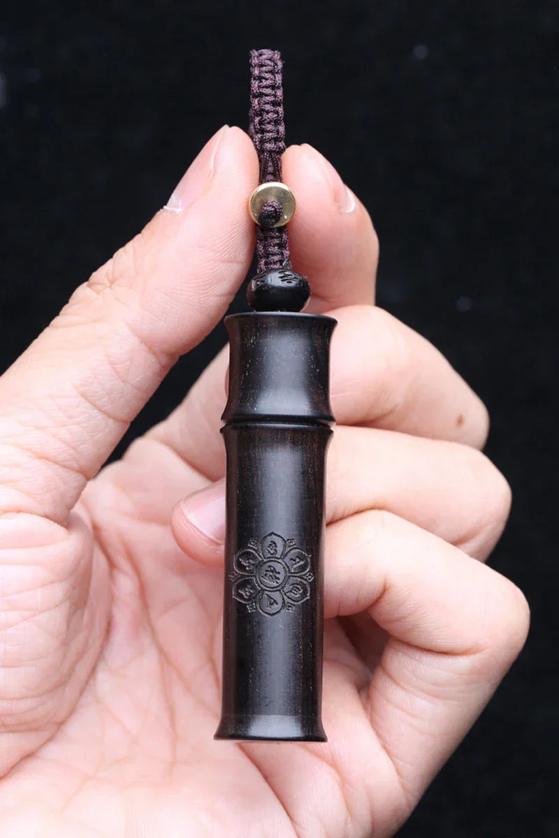 Handmade Original Tibetan Buddhism Ebony Keychain Handmade Retro Wooden Keychain