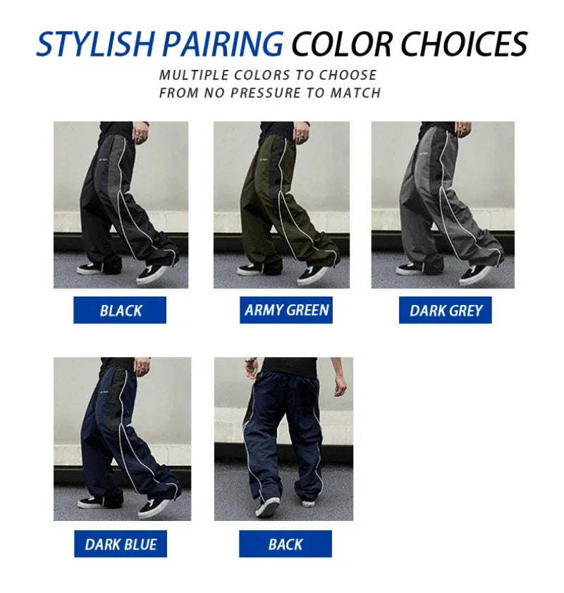 Men Casual Joggers Pants Fashion Streetwear Oversized Sports Wide Leg Pants Hip Hop Y2k Sweatpants High Waist Baggy Trousers