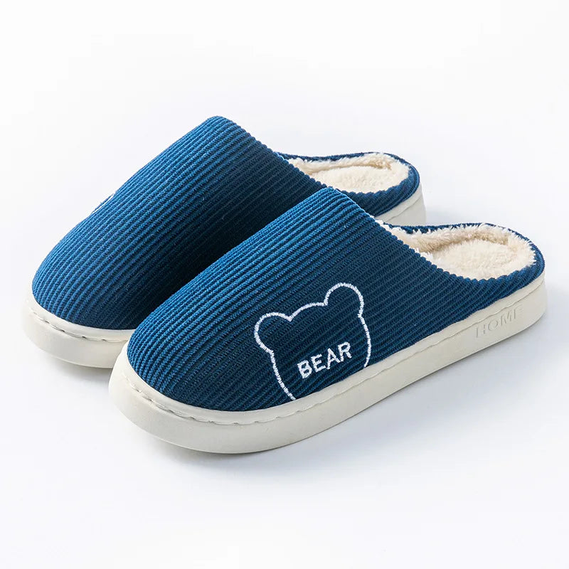 New Model 2025 Winter Warm Plush Slippers Non Slip Soft Indoor Bedroom Couple Home Shoes Flat Heel Comfort Autumn Footwear