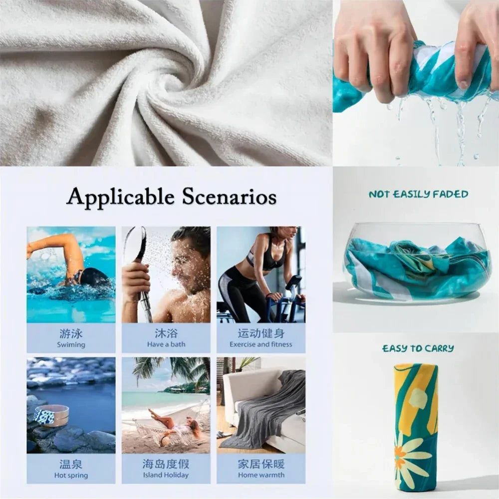 Towel Beach Towels Portable Quick Fast Dry Anti-Sand Outdoor Travel Swim Pool Blanket Thin Bath Towels Birthday Gift