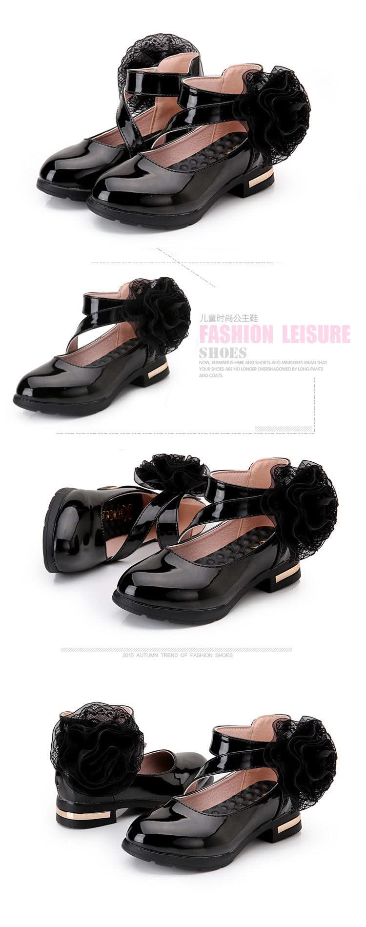 Light Heel Princess Flower Leather Shoes| Kids Girls Fashion Shoes | Children's Shoes |Party | Dress | Wedding | Dance