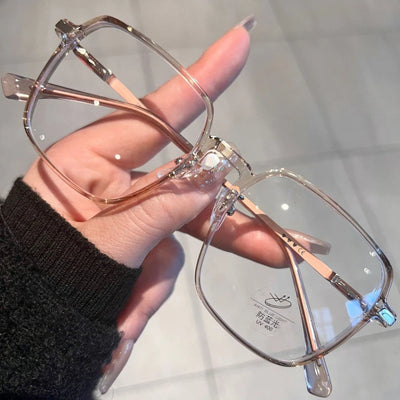 Blue Light Blocking Glasses Fashion High-end Men Optical Clear Glasses Black Oversized Square Frame Eyeglasses Women Eyewear