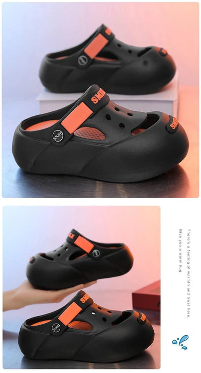 Luxury Boy Clogs Summer Kids Shoes Breathable Casual Lightweight Indoor House Shoes Children Boy Sandals Slippers