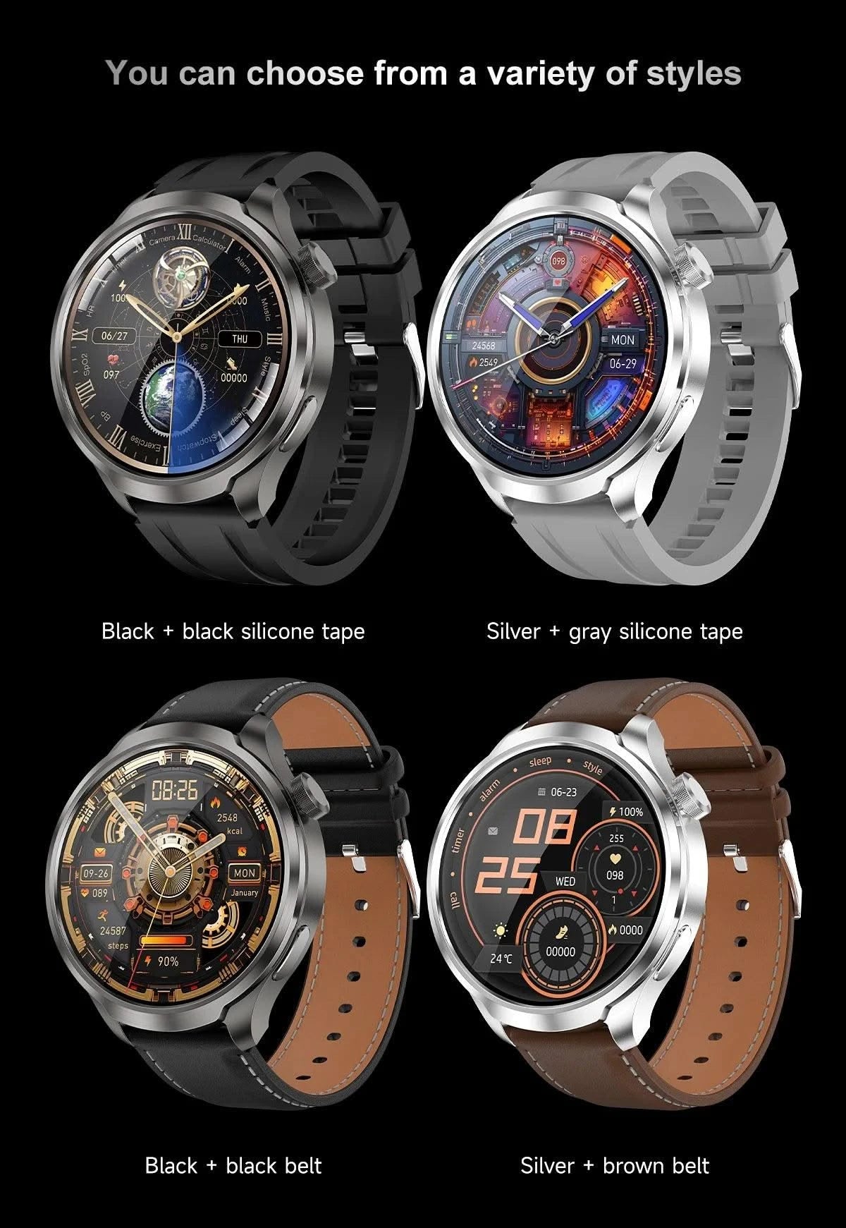 2025 New For HUAWEI High-end Sports Smart Bracelet Men GPS NFC 1.85 AMOLED Screen Compass Waterproof Bluetooth Call Smartwatches