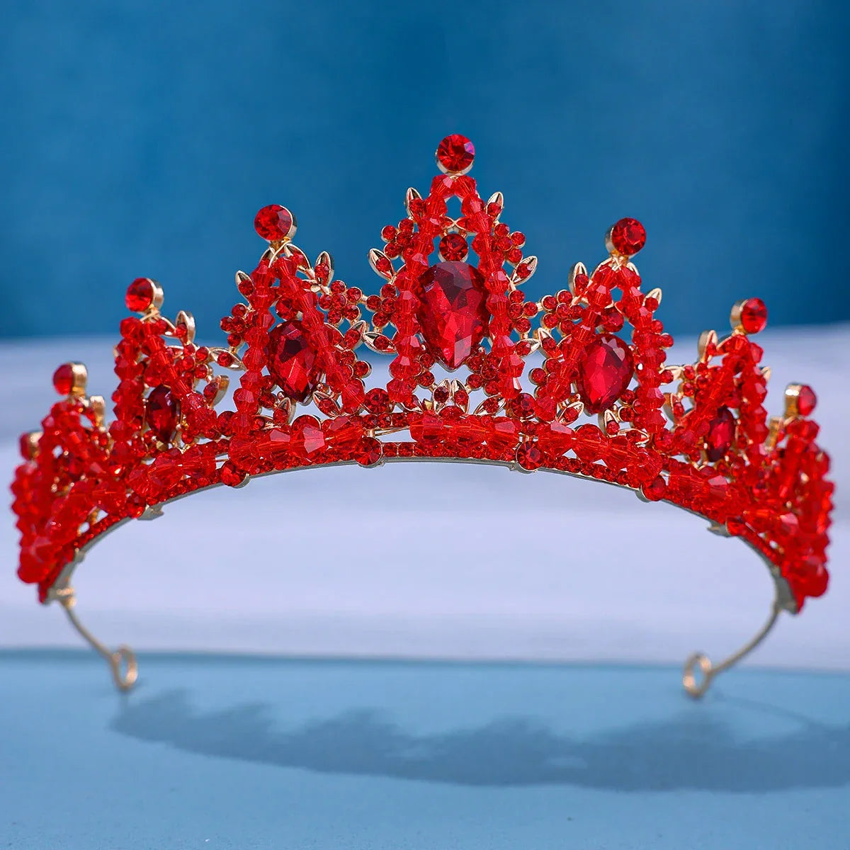 Handmade designer Crystal Crown Hair Accessories Tiara For Women Party Red Purple Rhinestone Bridal Crown New Hair Jewelry