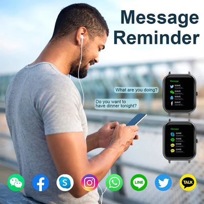 2025 New Smart Watch Men Bluetooth Call Fitness Tracker Heart Rate IP68 Waterproof Smart Watch Men Women For Xiaomi iOS Android