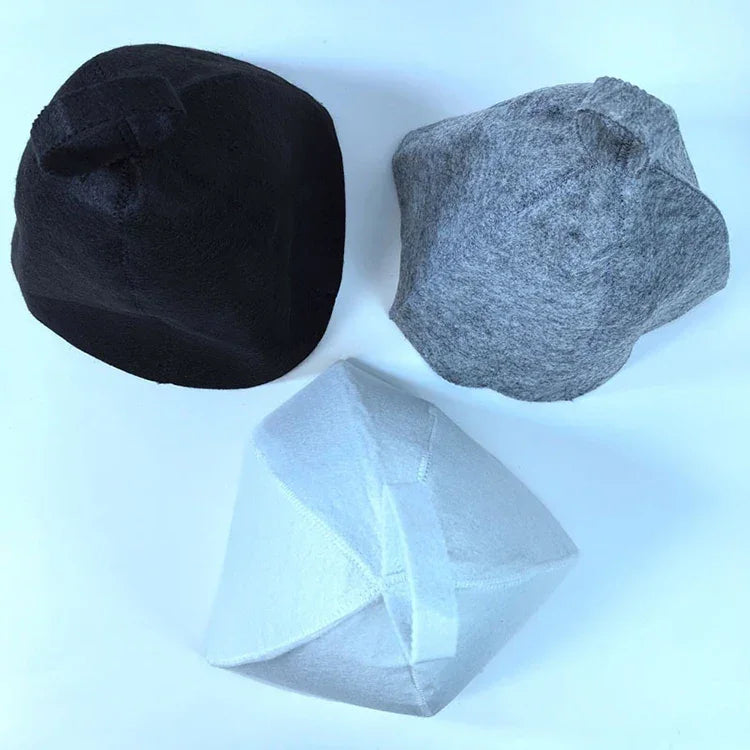 Sauna Hats Thicken Wool Felt Shower Cap Hair Turban Quickly Towel Drying Hats Felt Sauna Hat Men Dry Sauna Cap for Man