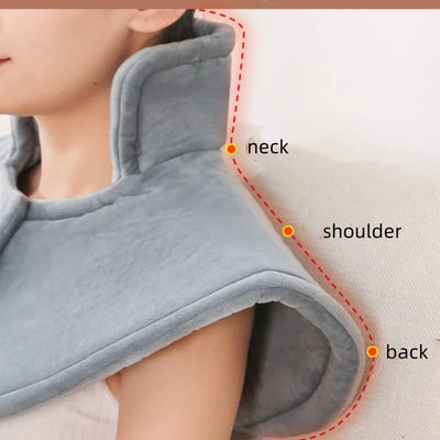 Thermal Blankets Hot Compress Heated Shawl for Shoulder Back Neck Body Grey Electric Heating Pad for Office Home Warmer Mat