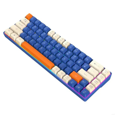 Compactly Mechanical Gaming Keyboard 68Key with LED Backlits Clear Letter for Office Home Use for Typing Gaming Keyboard