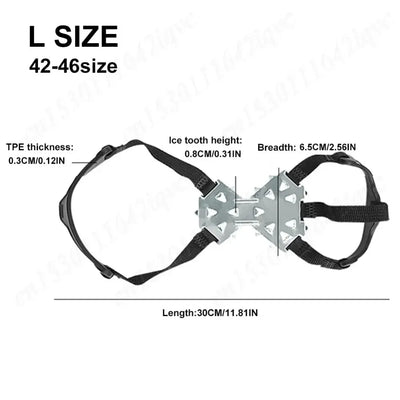 11 Spikes Crampons for Boots Shoes Traction Ice Shoes Grippers Traction Snow Grips for Snowing Hiking Ice Fishing Mountaineering