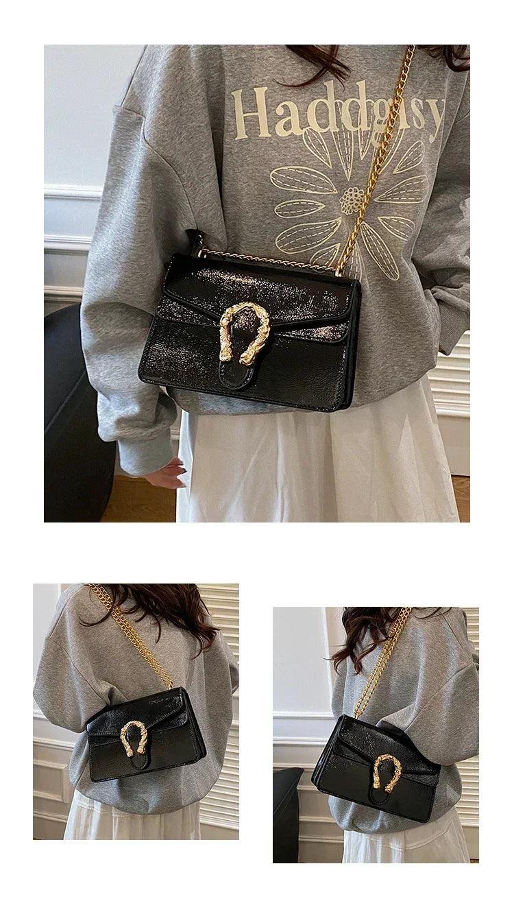 Luxury brand leather handbag for women elegant classic popular ladies shoulder bag by famous designer modern