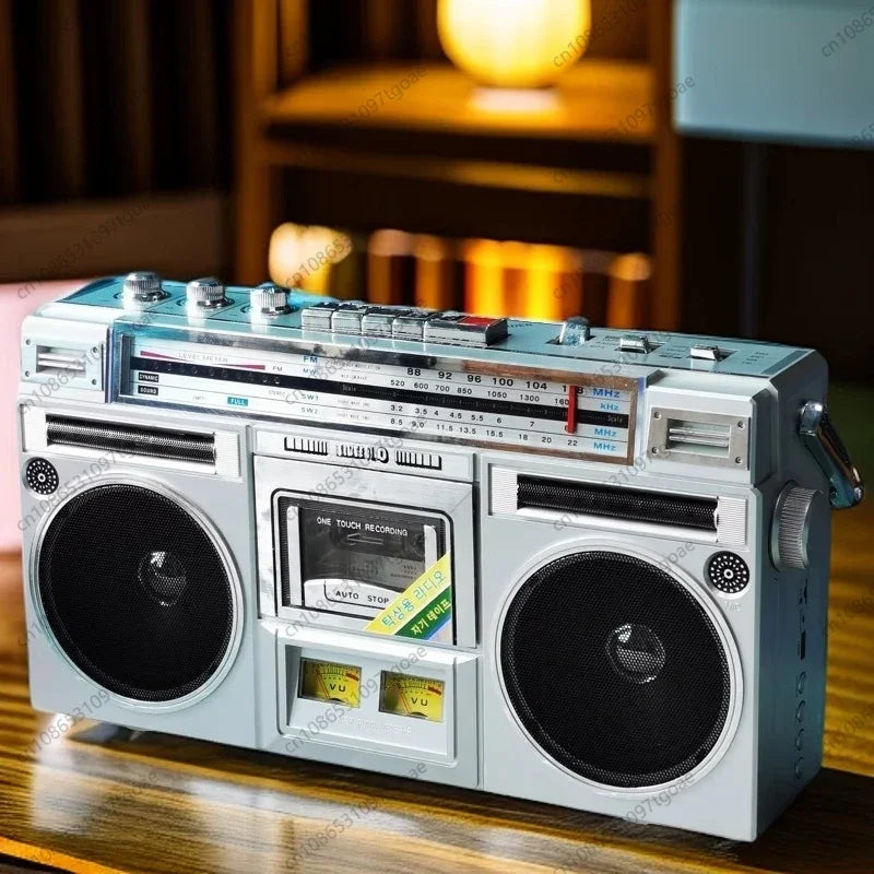 Retro stereo dual speaker radio Recorder Convenient tape drive Bluetooth USB TF card
