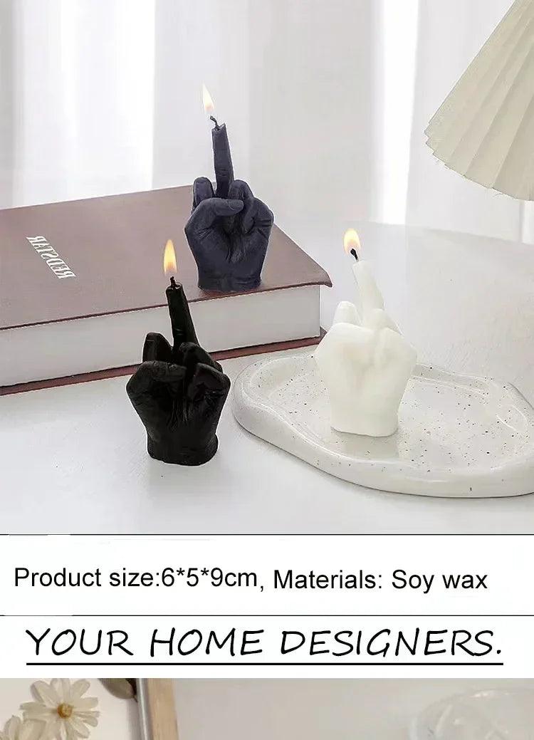 Creative candles middle finger shaped gesture scented niche funny quirky gifts home decoration ornaments birthday
