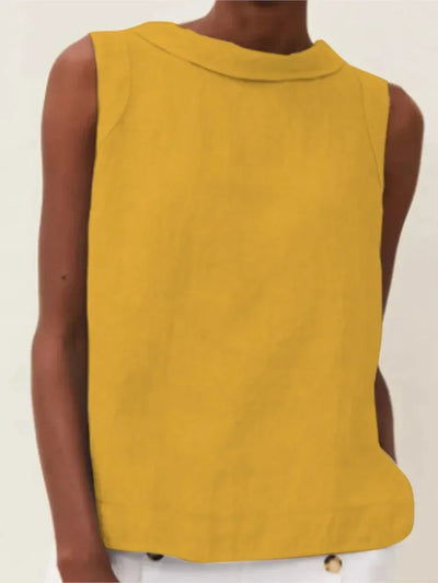 Solid Linen Women's Office Tops