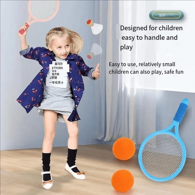 Children's badminton tennis racket exercise reaction ability beginners family outdoor beach tennis kindergarten baby parent-chil
