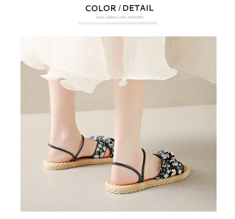 2025 New Floral Flip Flops for Women - Fashion Flat Sandals, Non-Slip Summer Slides for Beach/Outdoor, Trendy Ladies Casual Shoe