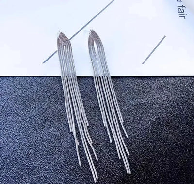 Fashion Statement Earrings Long Gold Color Statement Bling Tassel Earrings for Women Ms Wedding Daily Pendant Hot Jewelry Gift