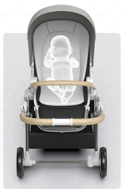 Portable High-view Baby Stroller Two-way Portable Baby Stroller Foldable Children's Four-wheel Baby Stroller 0-3 Years Old