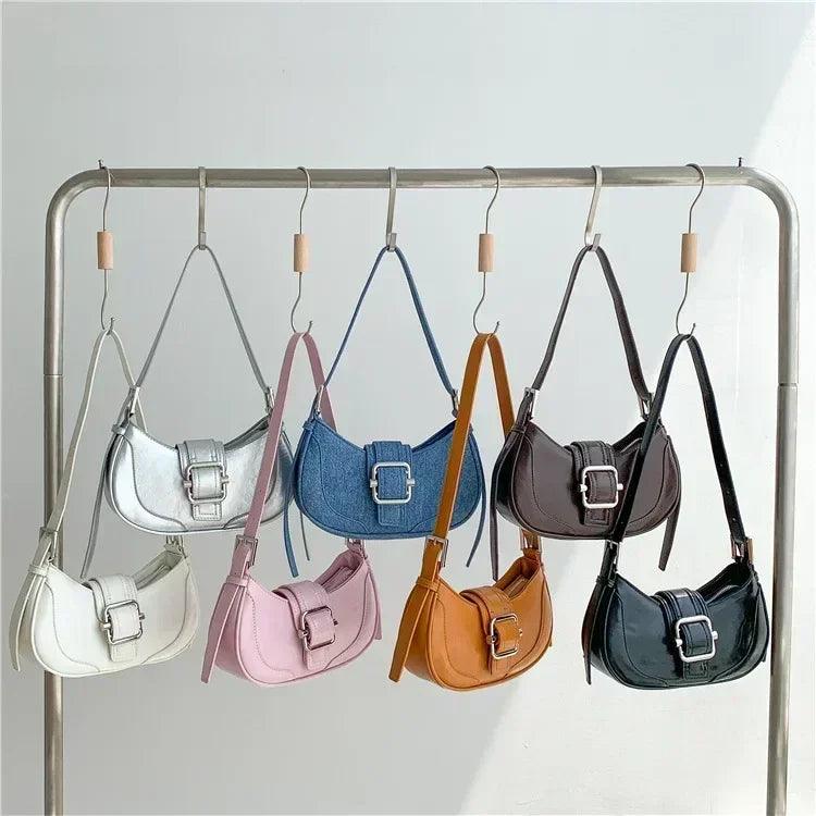 Fashion handbags for women half-moon leather hasp lady shoulder crossbody bag luxury designer ladies underarm bags hobo