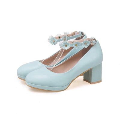 Platform Pump High Heels(30-43) With Fashion Flowers for Children, Girls | Kids Princess Sandals | Party  | Wedding