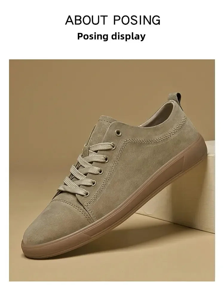Summer New Fashion Casual Leather Shoes Lace-up Comfortable Men's Oxford Shoes Outdoor Soft Dress Shoes Non-slip Sports Shoes