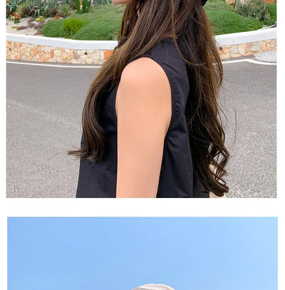 COKK Summer Hat Women Empty Top Foldable Sunhat Sunscreen Hats For Women Solid Color With Bow Ladies Hats Beach Cap Sun Hat