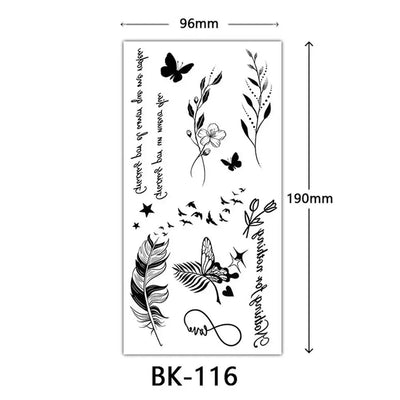 Sexy Temporary Tattoos For Women Water Transfer Sketch Tattoo Sticker Long Lasting Waterproof Body Art Tattoos Accessories