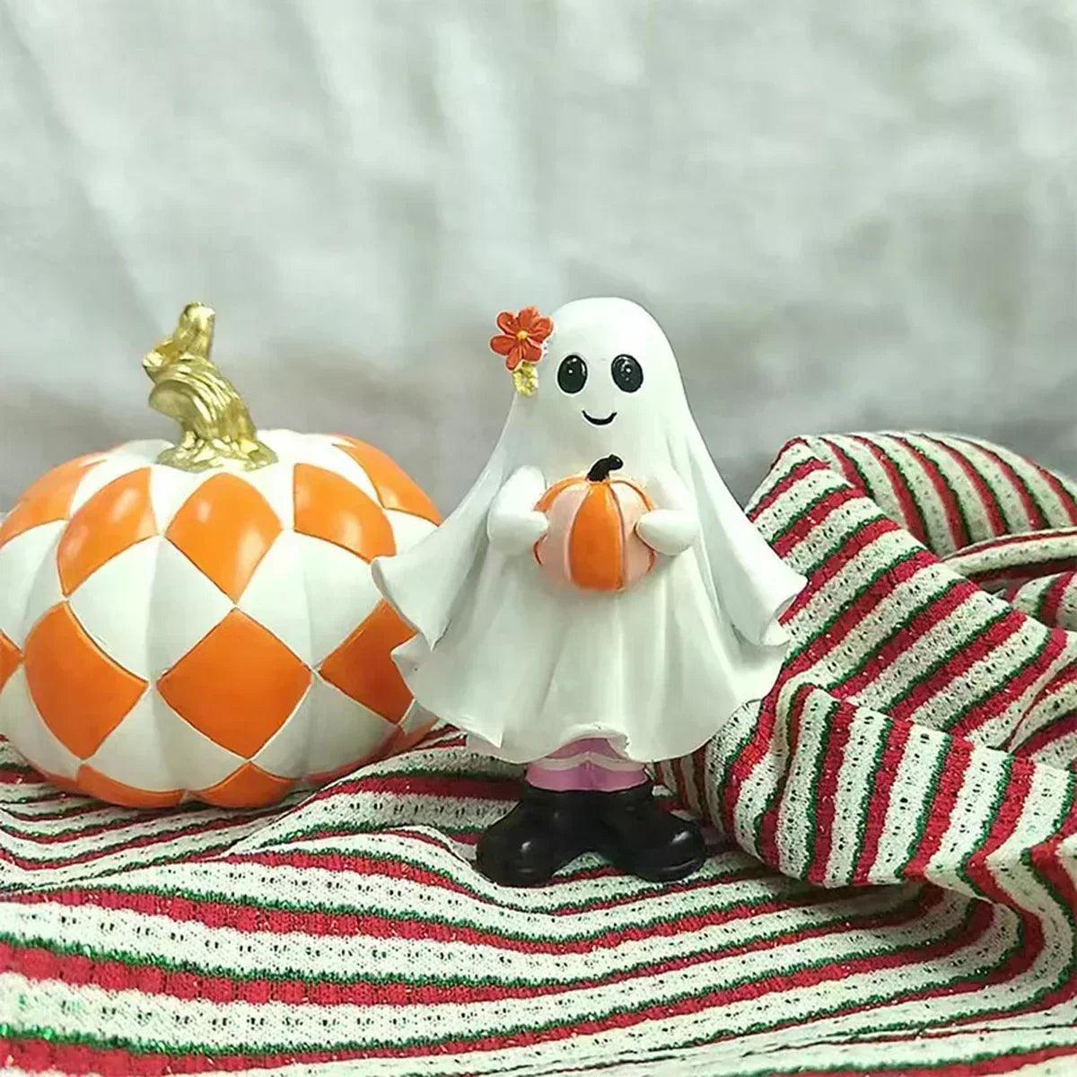 Home resin halloween decorations cute ghost desktop ornaments