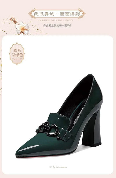 Waterproof Shallow Patent Leather Platform High Heels Shoes | Large Size | High Quality Women's Fashion Shoes 2025 New