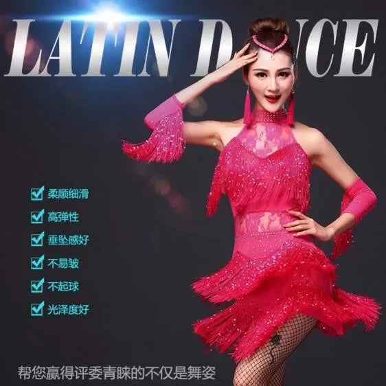 New Latin Dance Dress Women/Girls/Lady New Sexy Fringe Salsa/Ballroom/Tango/Cha Cha/Rumba/Samba/Latin Dresses For Dancing